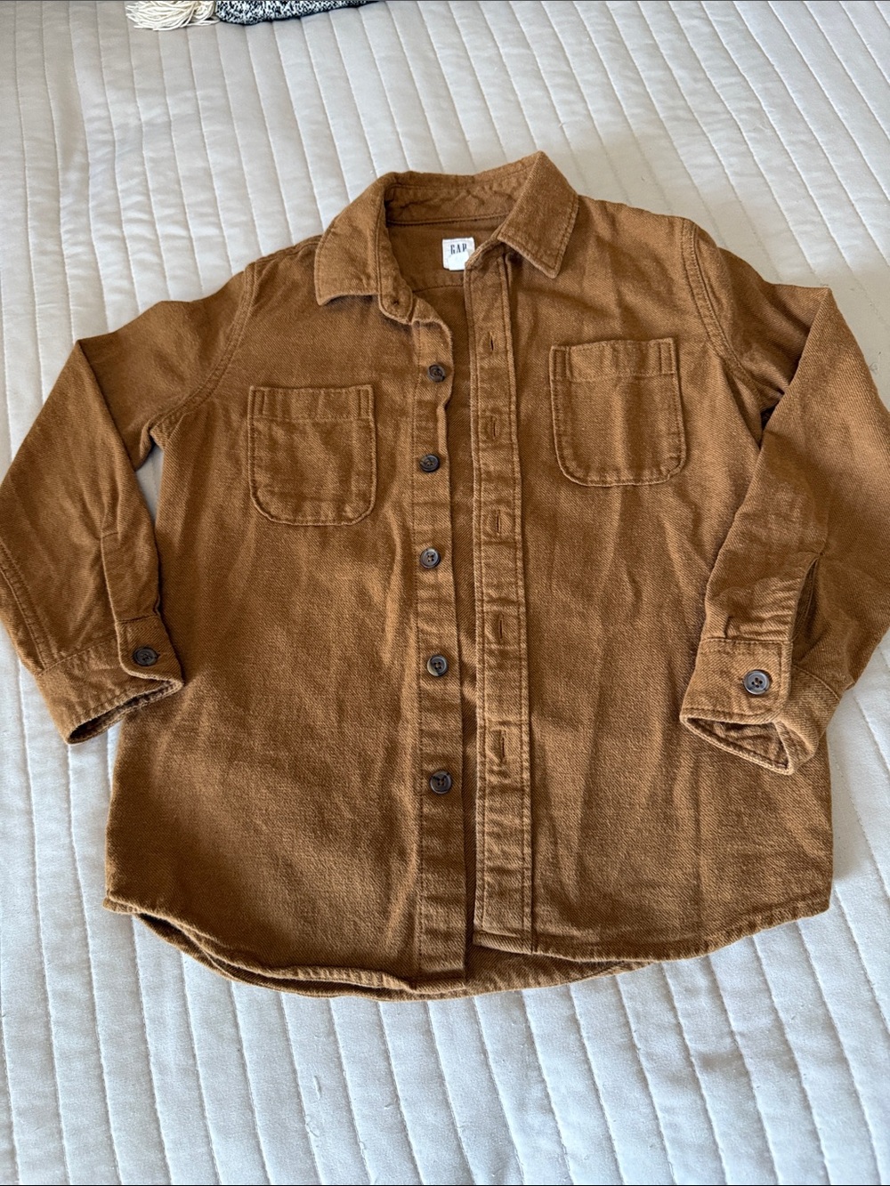 GAP  Kids Rust Brown Button-Up Utility Shacket size 5